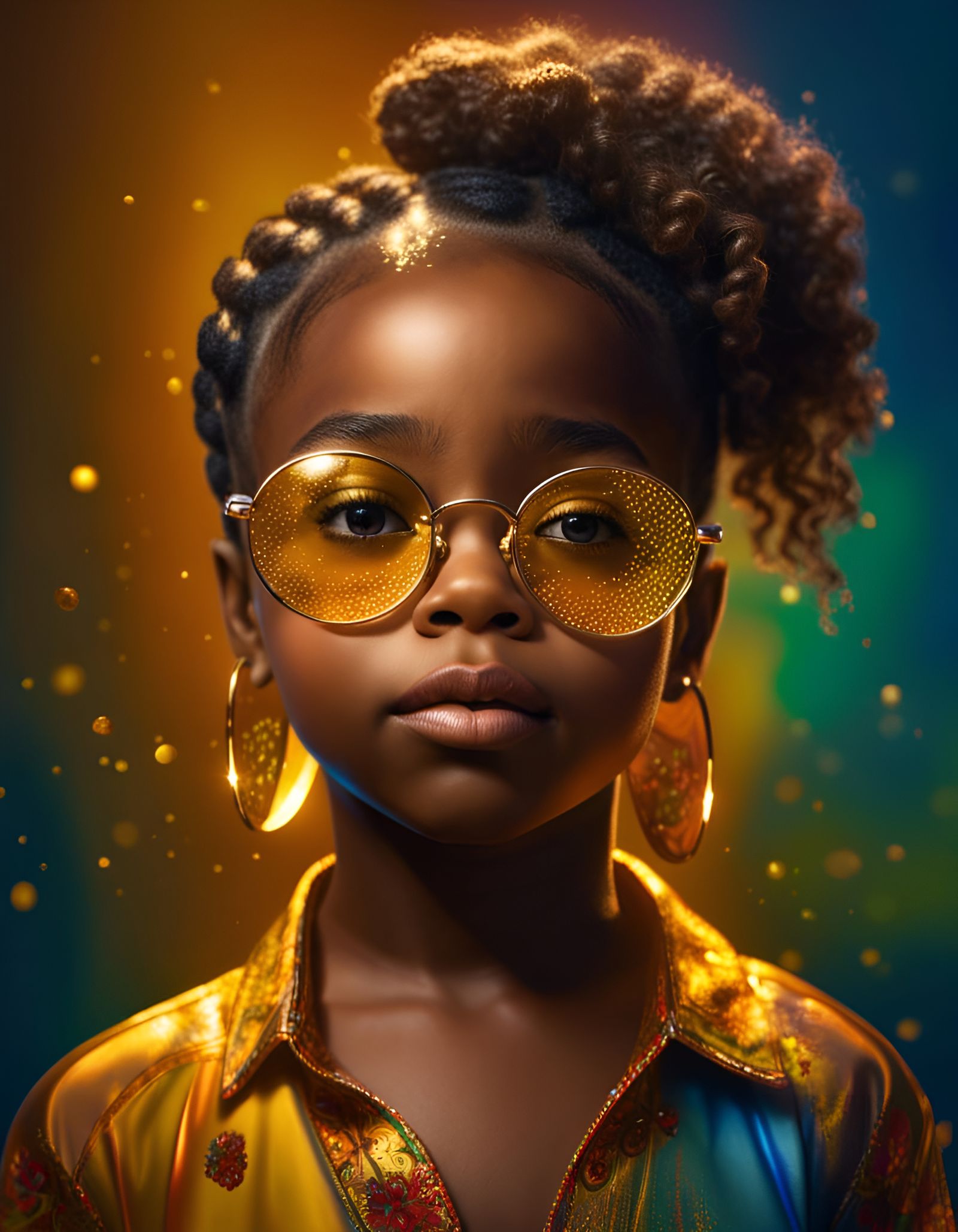 Intricately realistic full Portrait of An African cute girl,...