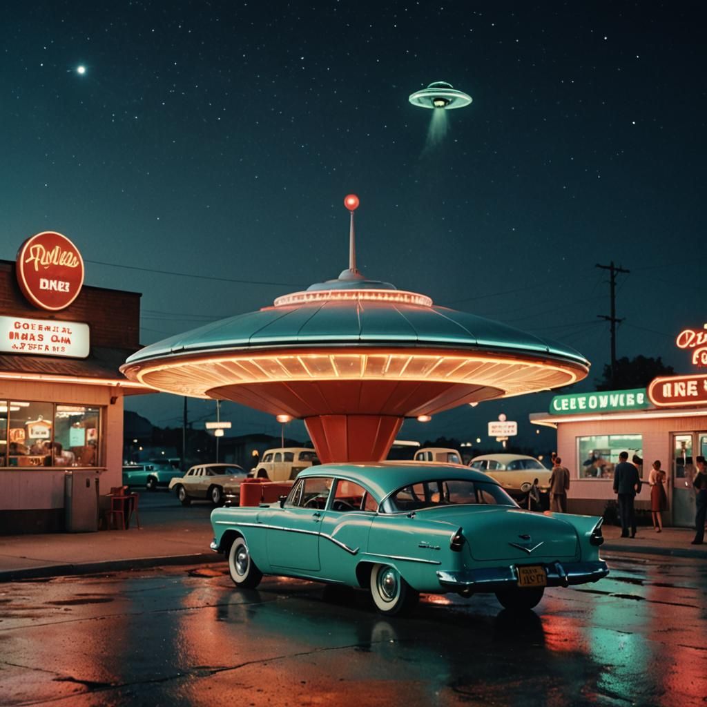 1950s UFO - AI Generated Artwork - NightCafe Creator