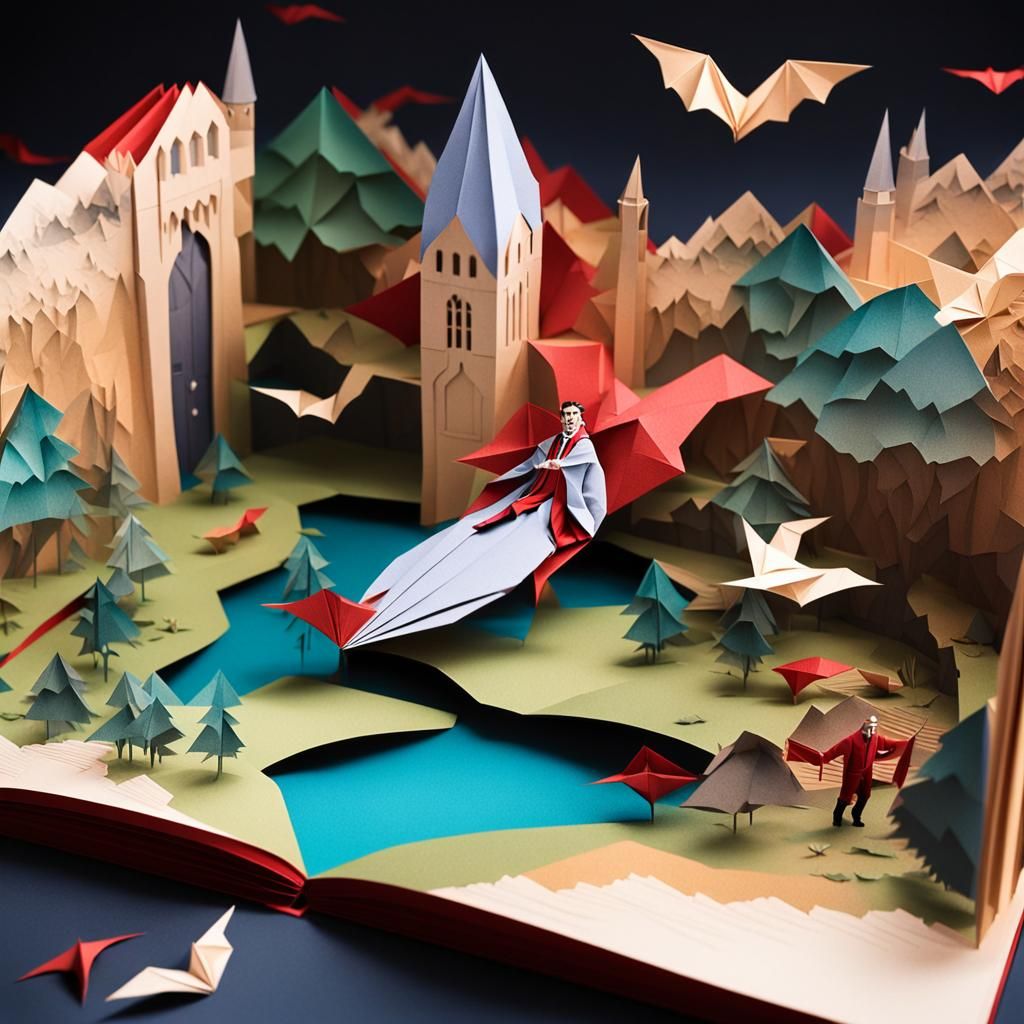 Pop-up books.  Dracula.  Origami paper folds papercraft, mad...