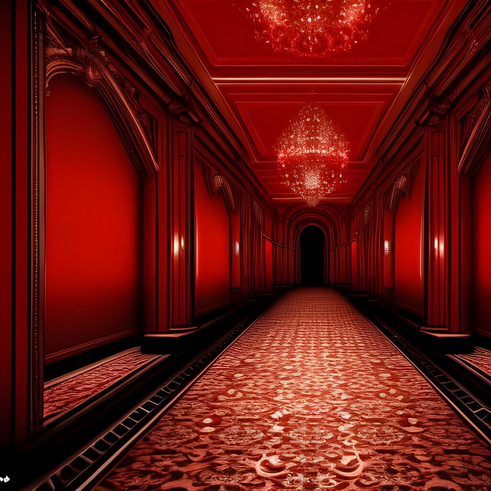 Red Hallway  by @undefined