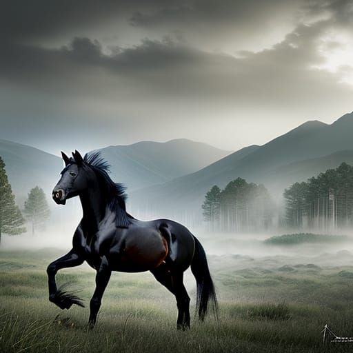 The Black Stallion's Ghost - AI Generated Artwork - NightCafe Creator