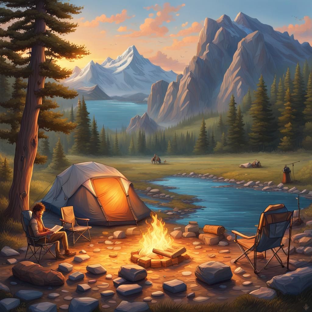 Camping by the mountains