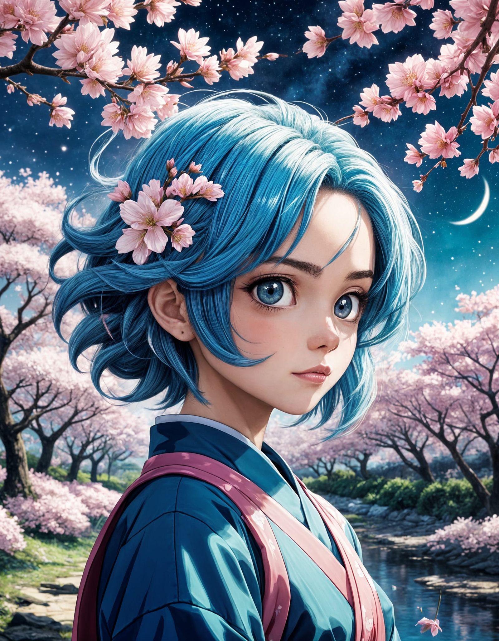 Blossoms Under Starlight: A Reimagined Vision of Bulma  by @Heralyn