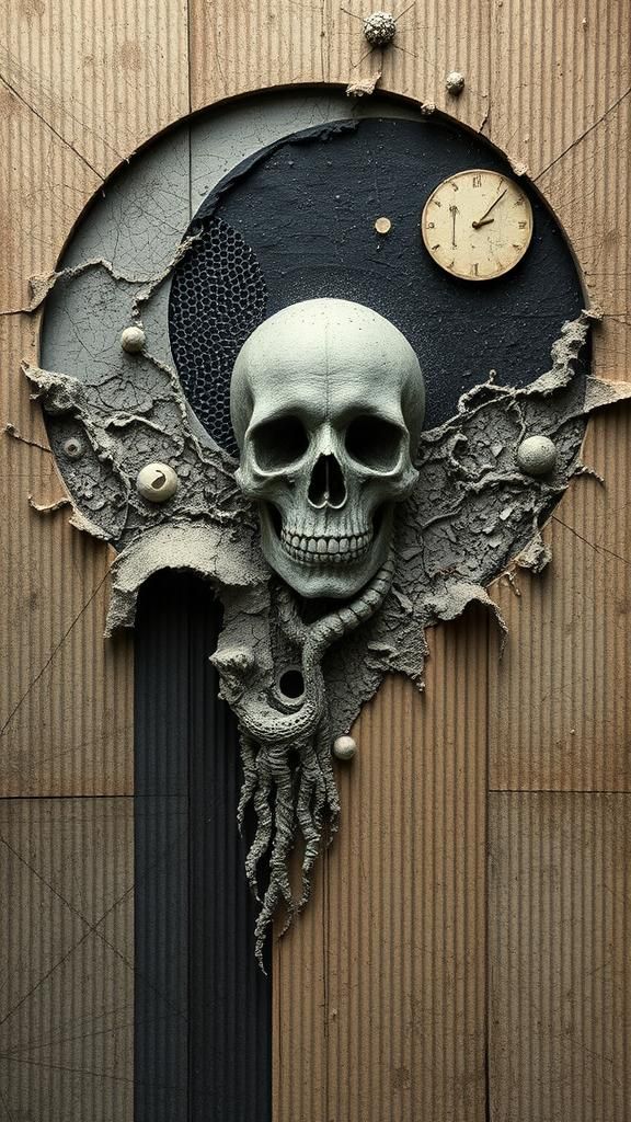 Dadaist Ghoulish Scene in Mixed Media