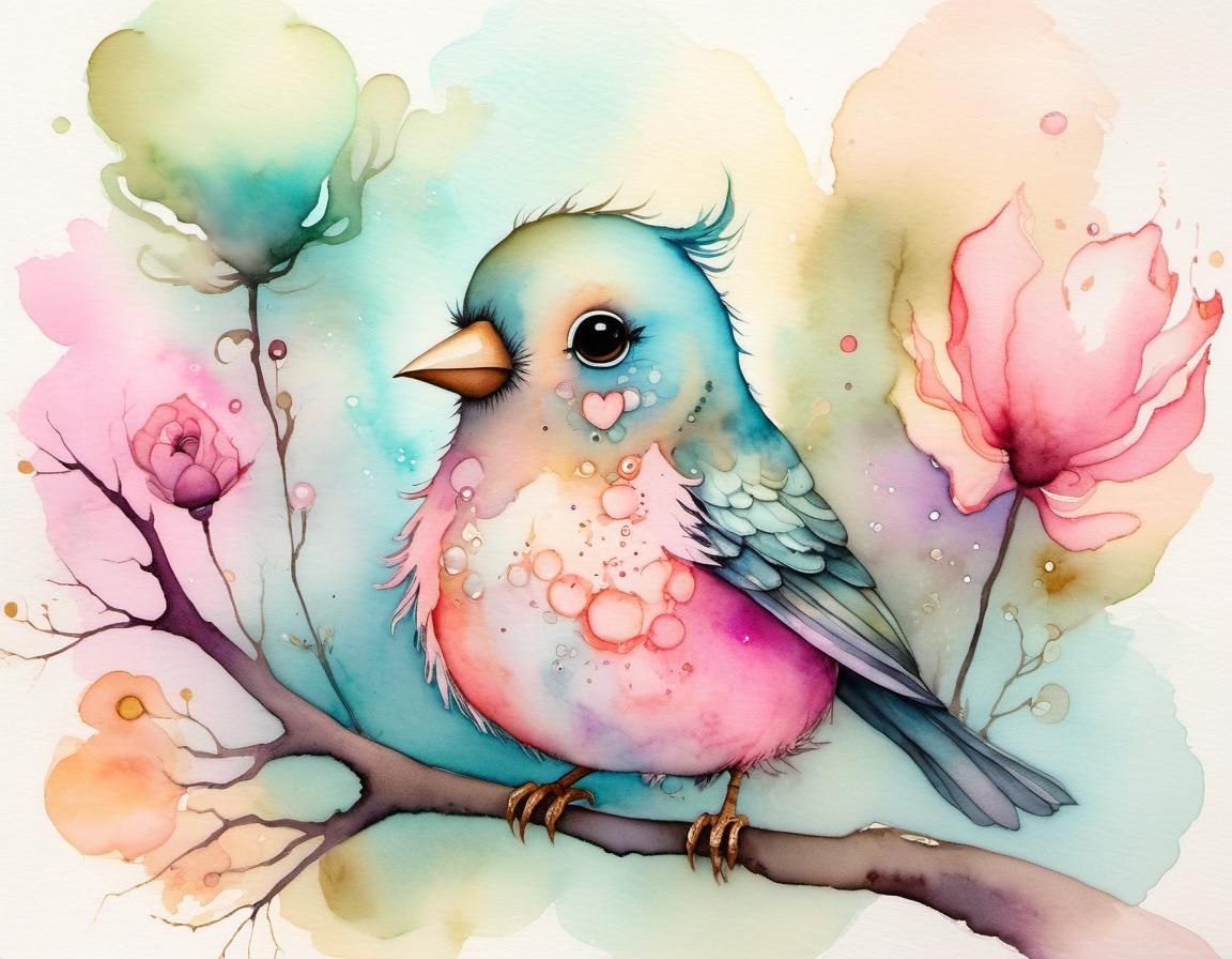 Watercolor bird