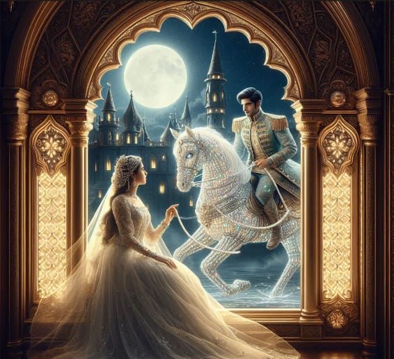 Prince Giving a Moon to His Princess Art By Archangel Tara