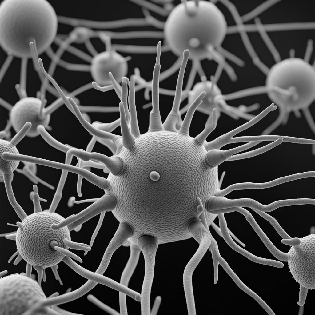 virus in electron microscope AI Generated Artwork NightCafe Creator