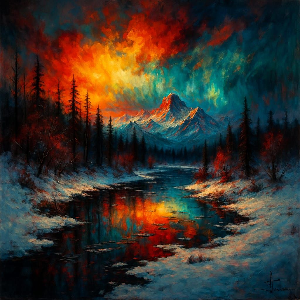 Crimson Aurora  by @PANJEEYA