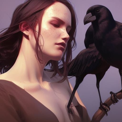 Protecting her crows