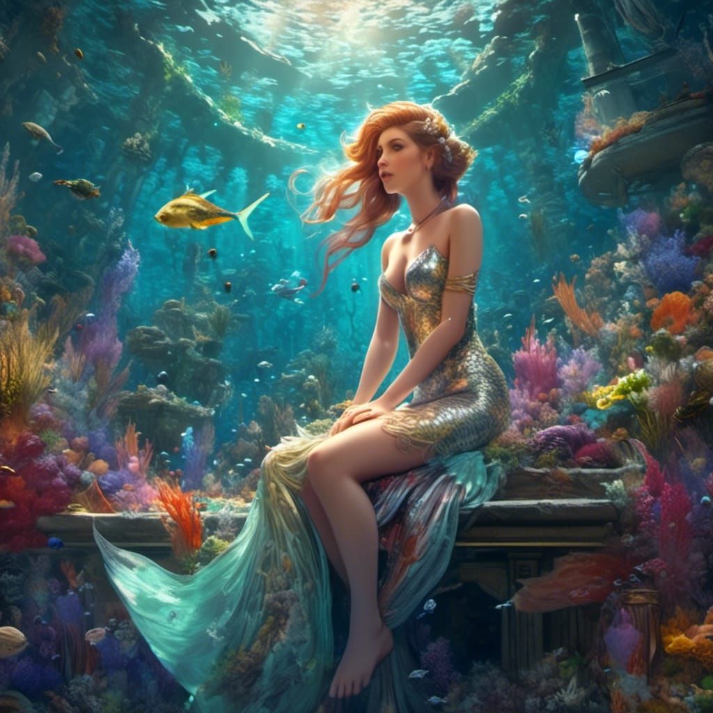 <lora:EthierUnreal V1:1.0> <lora:Artistic 1:1.0> <lora:Underwater:1.0> Mermaids in aquarium, pinup mermaids, Cozy den, c...