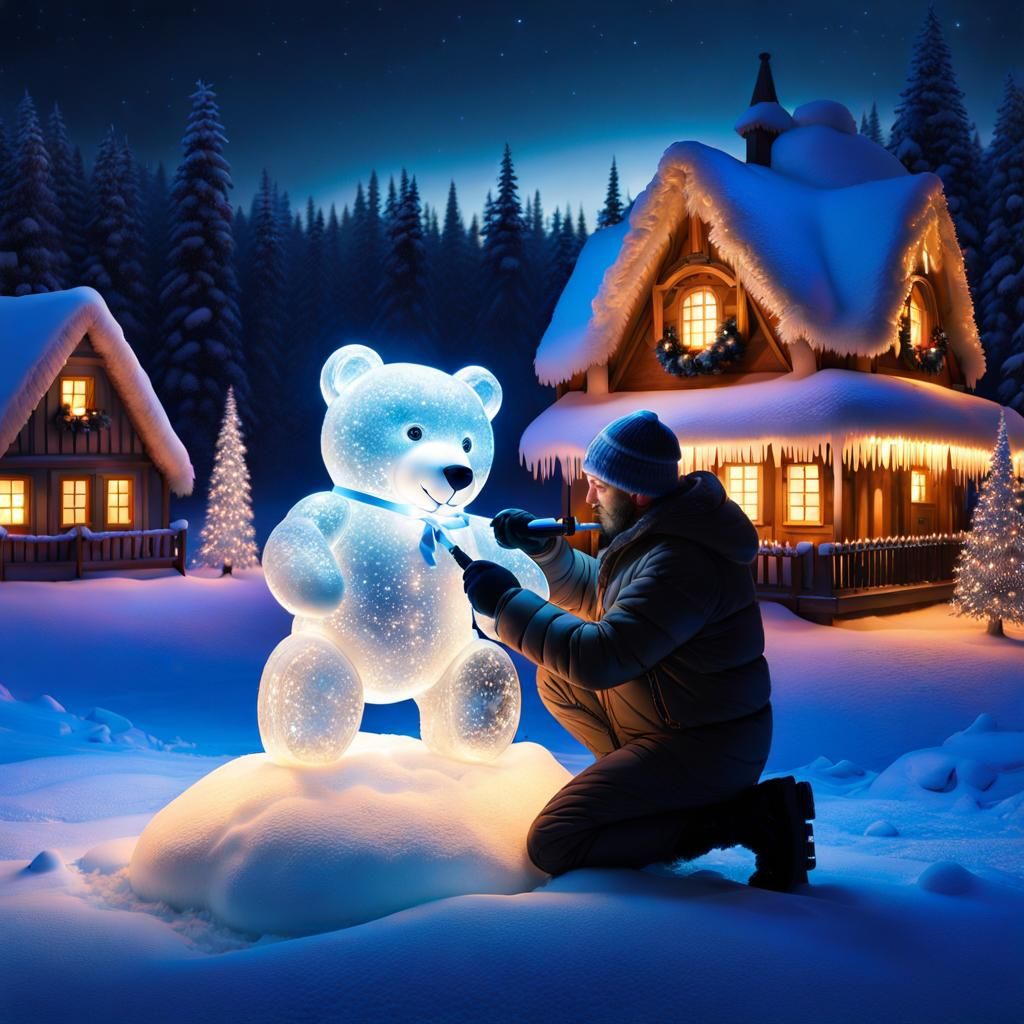 Carver's Finishing Touches on Ice Bear  by @doGooder