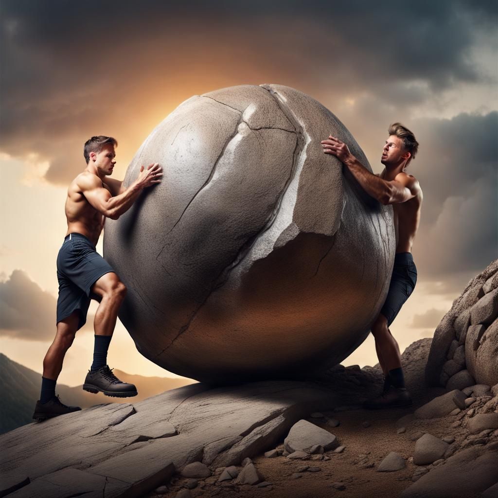 Sisyphus Teamwork  by @Norman Wnuck