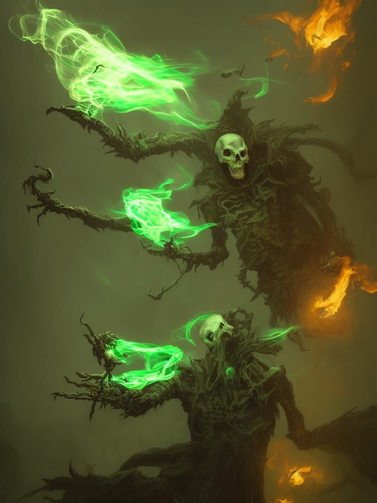 A duo of Skeleton sorcerers - AI Generated Artwork - NightCafe Creator