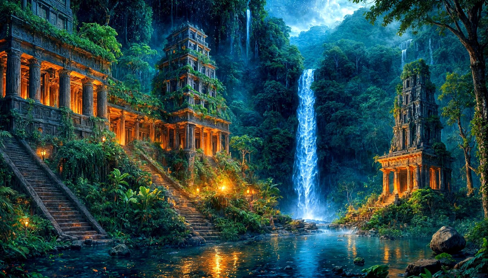 Ancient Rainforest Village  by @lawrencelot