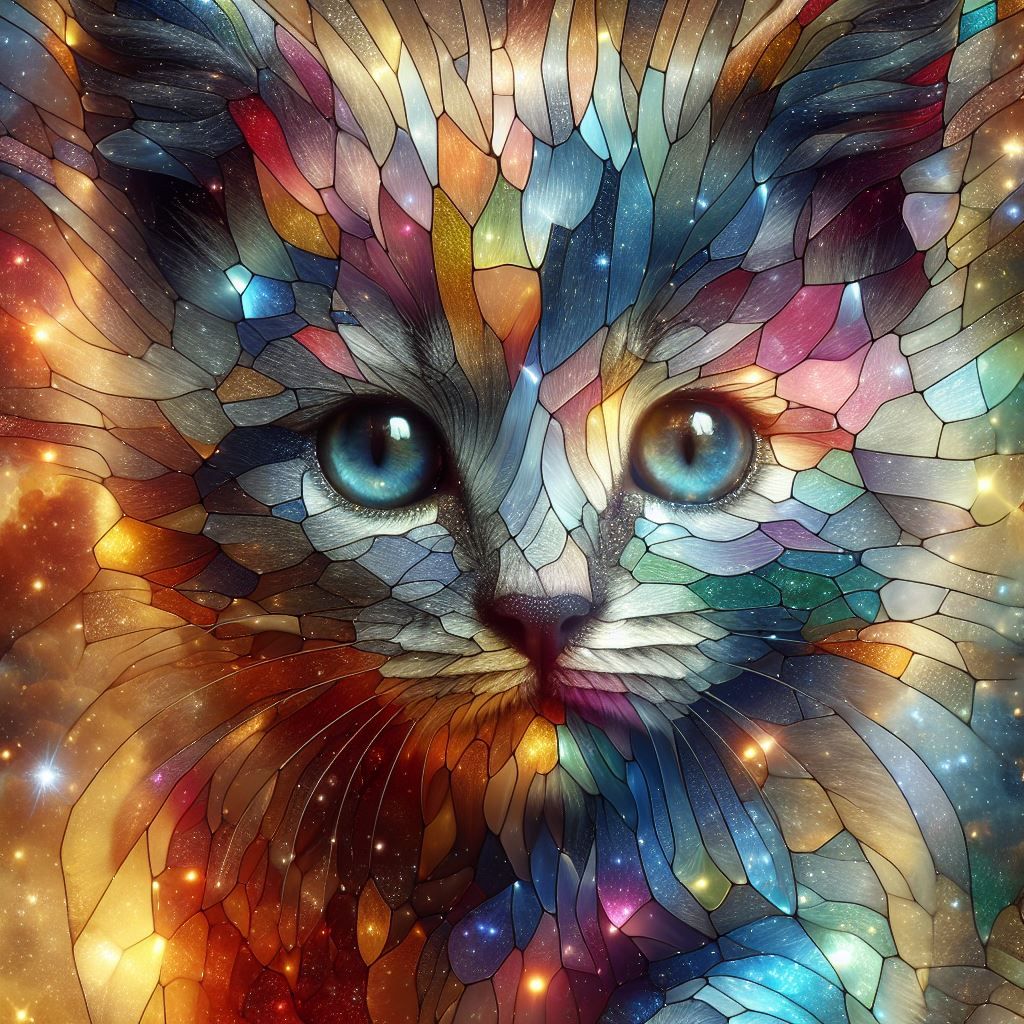Stained Glass Kitten