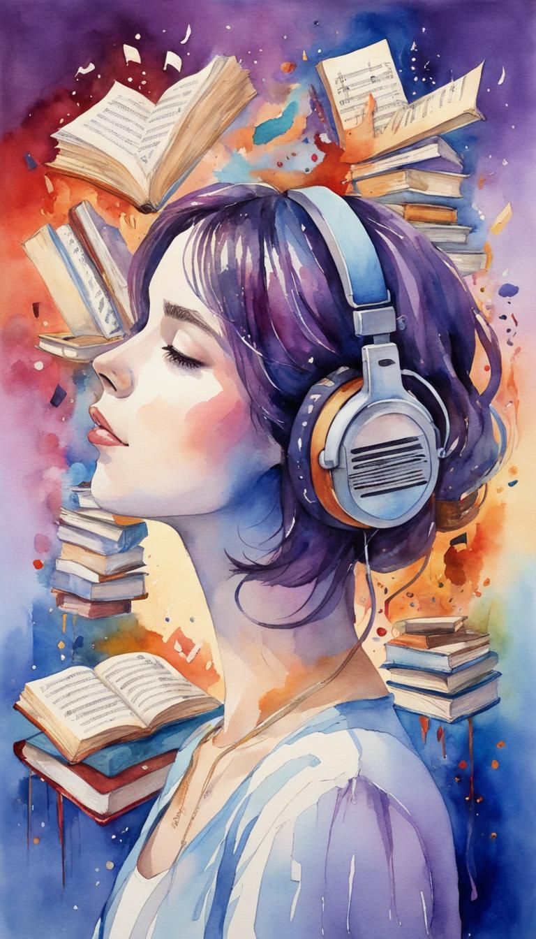 A woman who loves music and books 🎶🎵📚  by @Karolinak _8