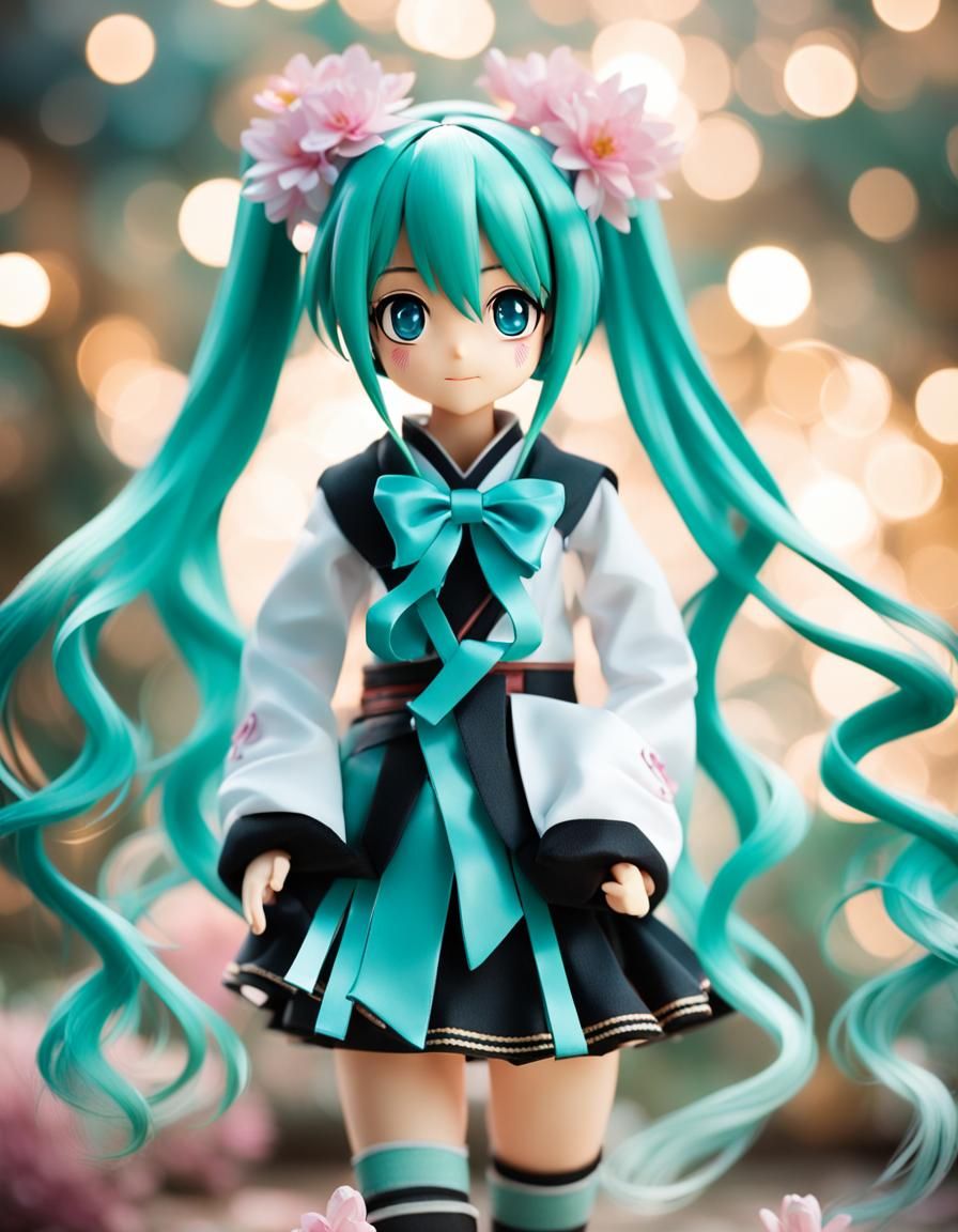 Figure doll: Hatsune Miku), image of Senbonzakura, looking at you and  smiling,(masterpiece),(best quality),(detailed),(warm filter), (bokeh... -  AI Generated Artwork - NightCafe Creator