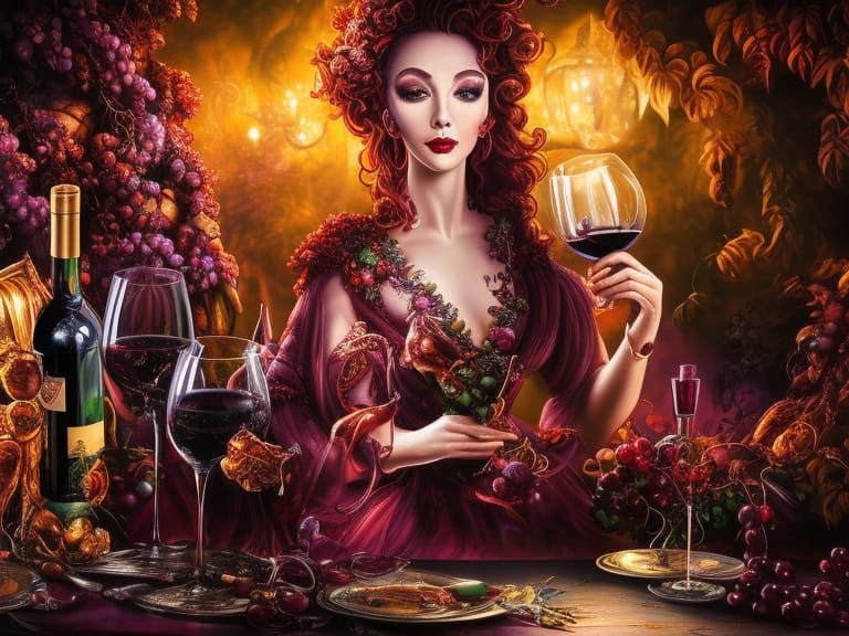 a lady and her wine