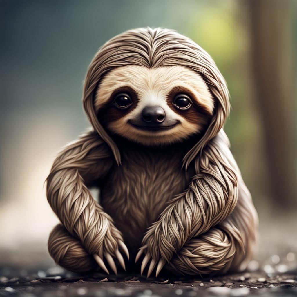 Cute Sloth - AI Generated Artwork - NightCafe Creator