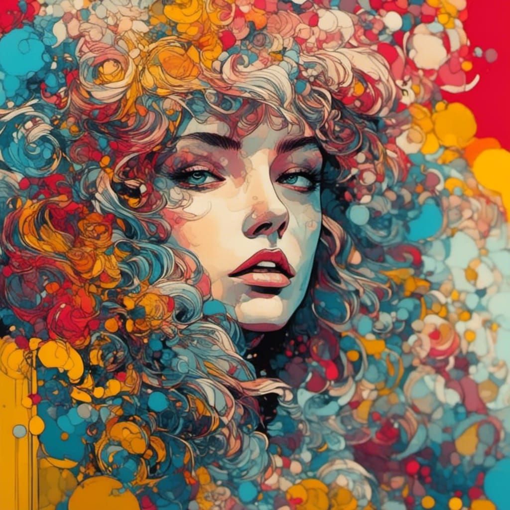 Floral Hair Portrait - AI Generated Artwork - NightCafe Creator