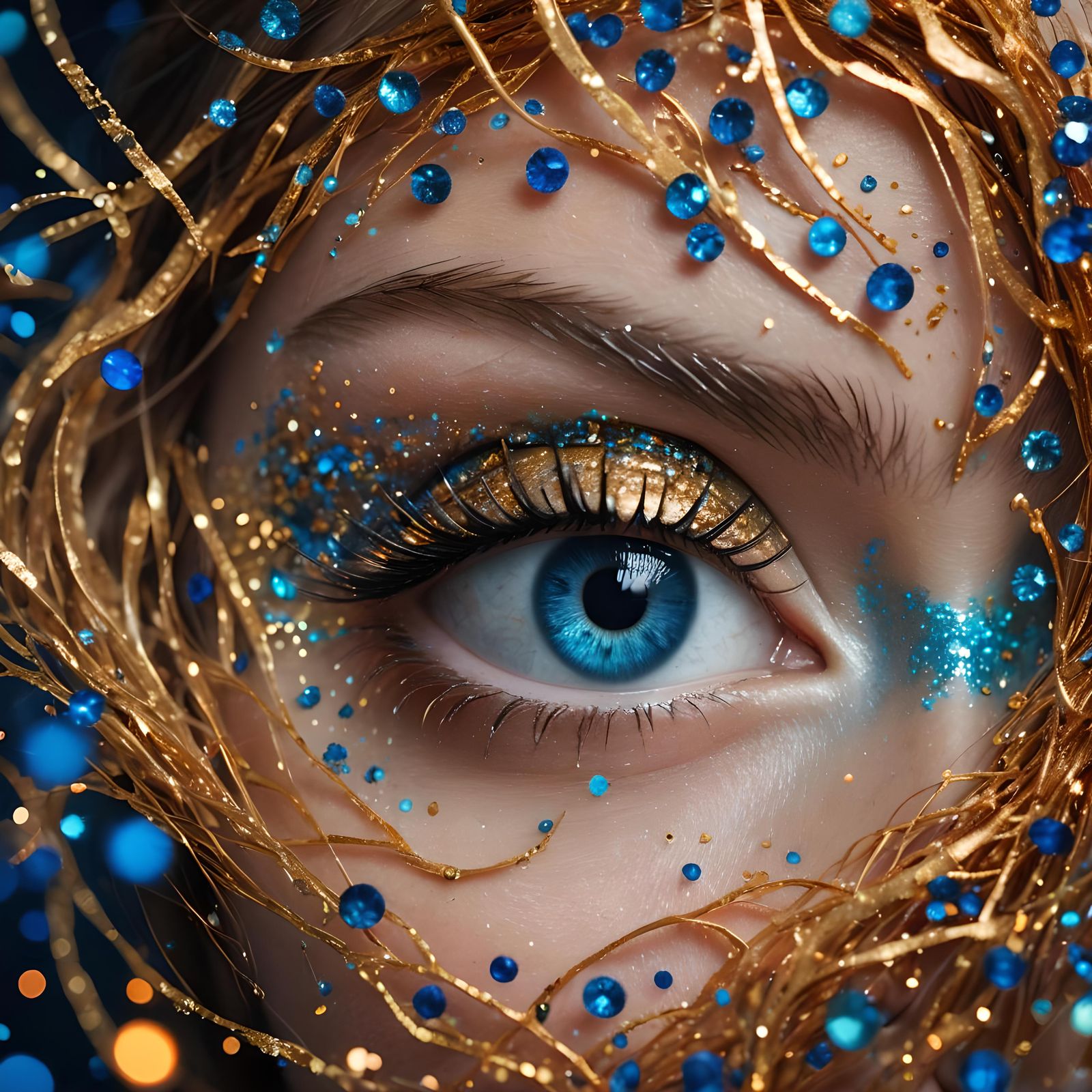 close-up blue eye