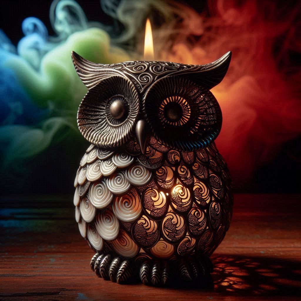 Candles Decorated with hand-crafted Owl 3