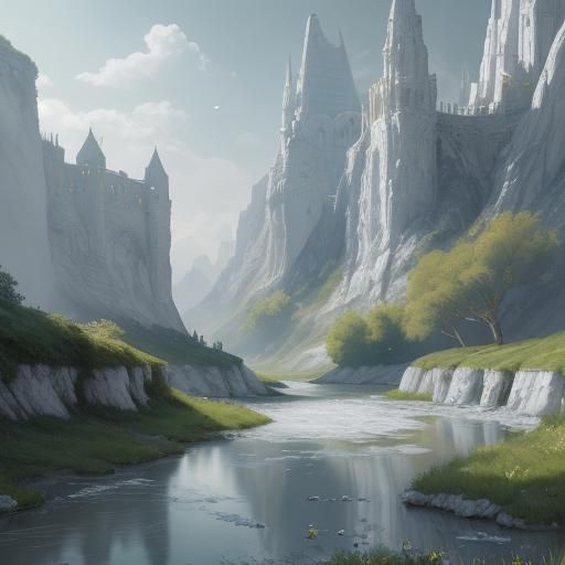 And silver white the river gleams,
As if Diana, in her dream...