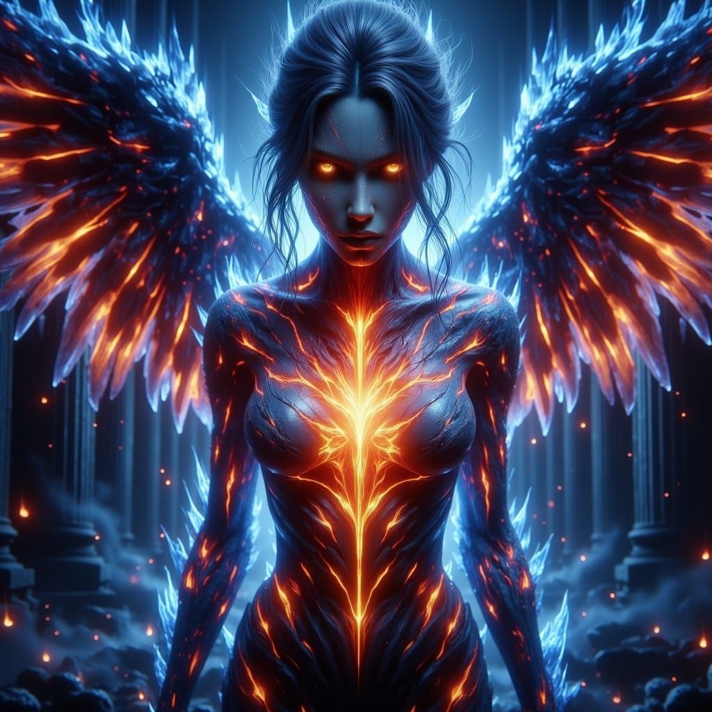 Majestic Angel of Flame and Ruin