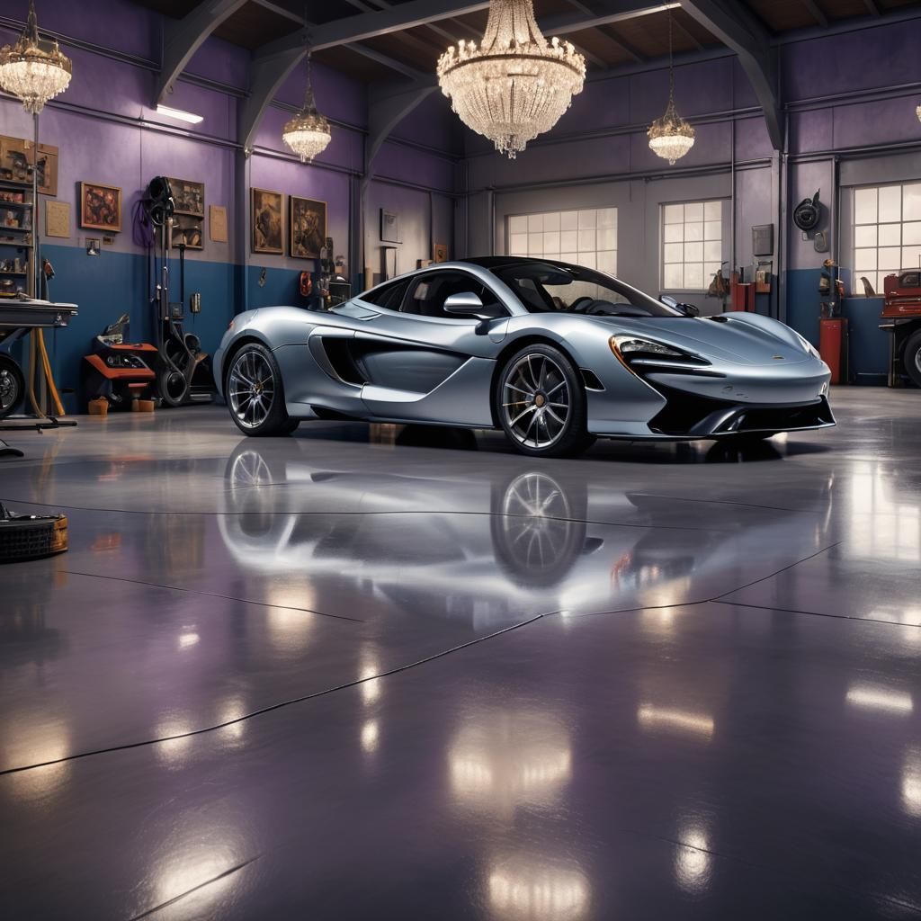 Luxury McLaren Concept Art in Ornate Garage