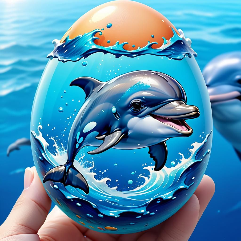 Dolphin egg - AI Generated Artwork - NightCafe Creator