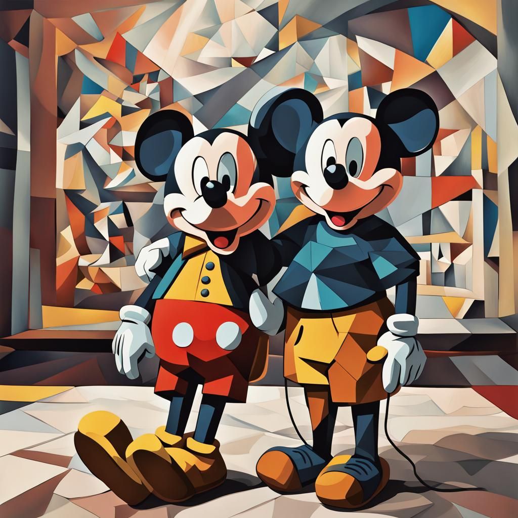 Mickey in the museum. Cubism