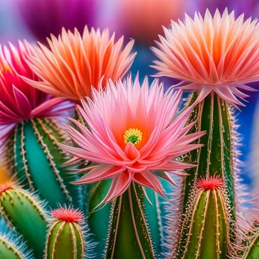 Intricate blooming cactus false