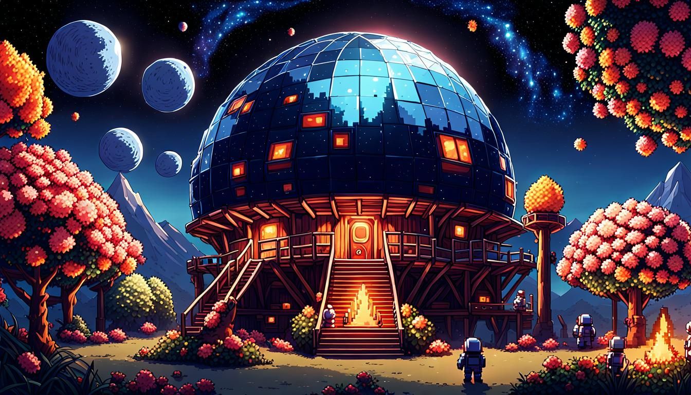 impossibly beautiful cosmic resort on the moon, epic scale, ...