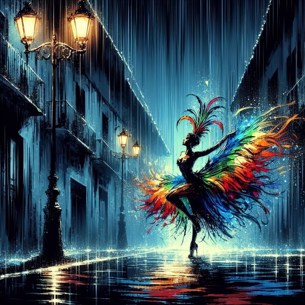 Colourful Samba Dancing in the rain