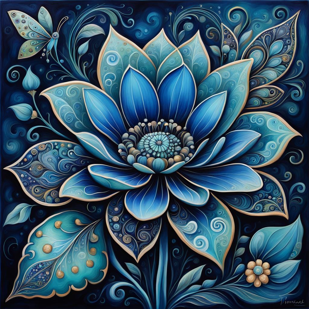 Blue Flower  by @Phelodivia