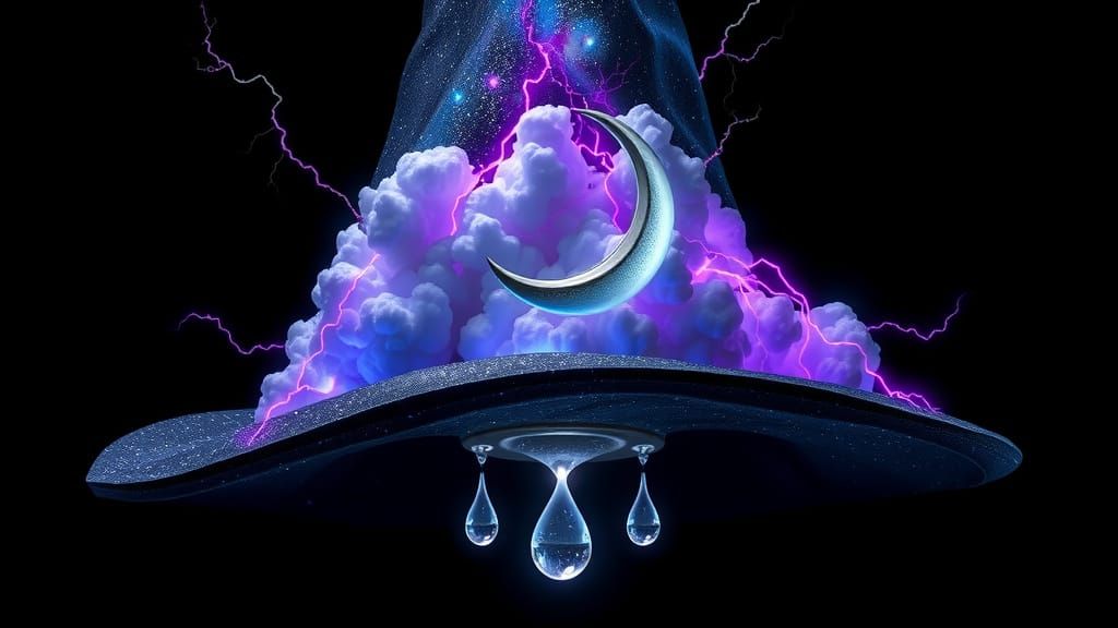 Acrescente um bruxo à imagem usando o chapéu.