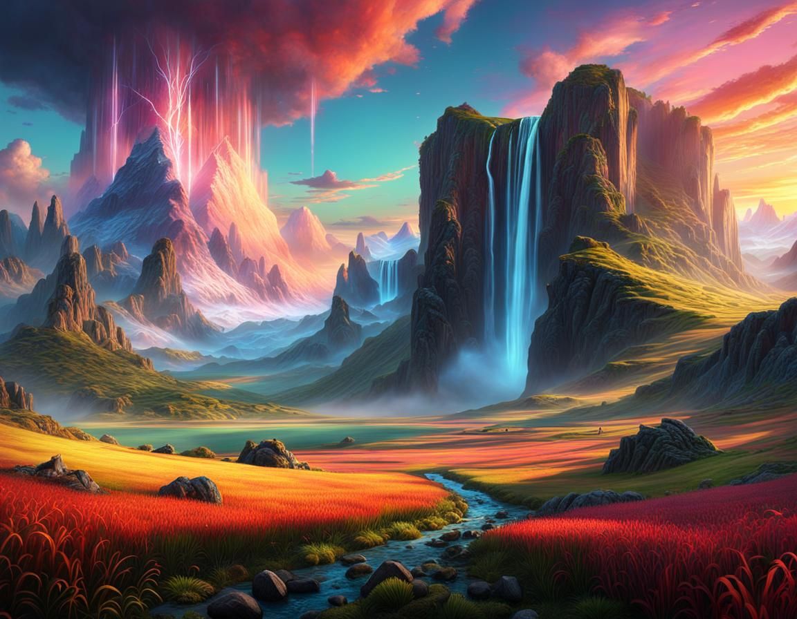 Fantasy ethereal landscape - AI Generated Artwork - NightCafe Creator