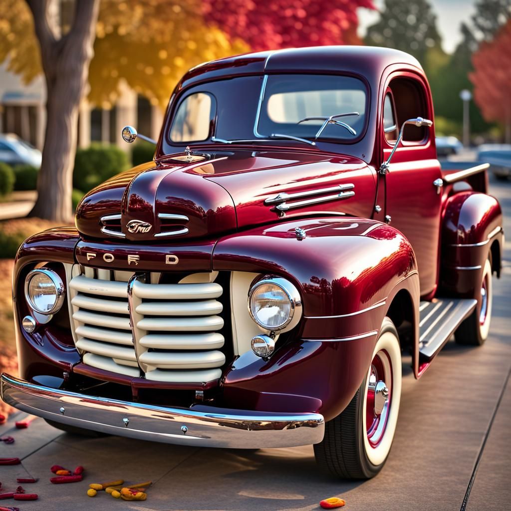 Candy Apple Maroon 1948 Ford F-1 Pickup  by @Dantonio