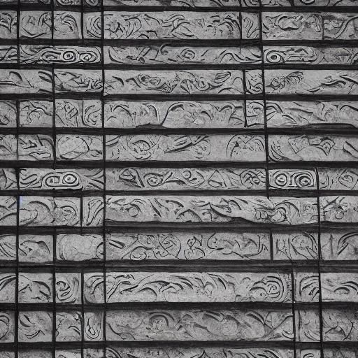 Chinese Royal Gardens with Stone Carvings