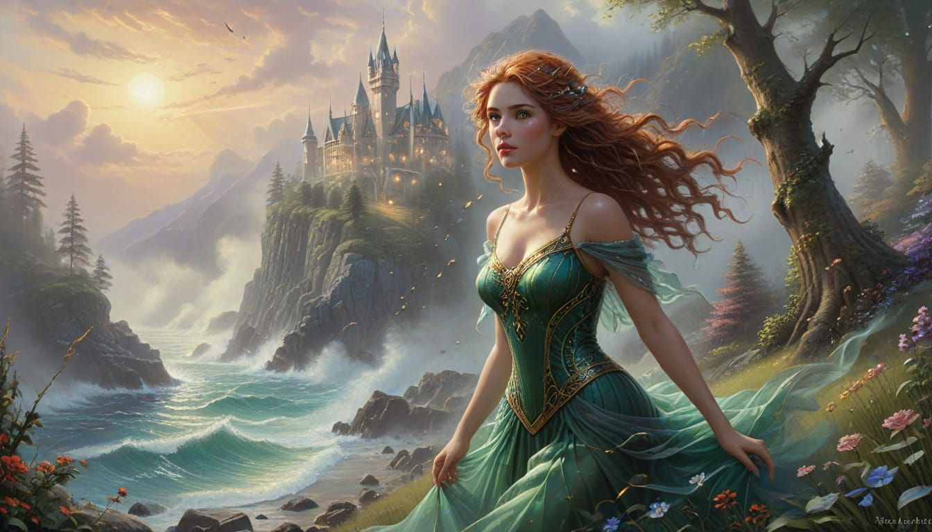 Ethereal Fantasy Portrait of Woman at Dusk