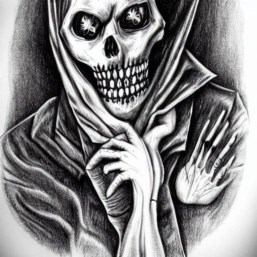 scary black and white drawing macabre