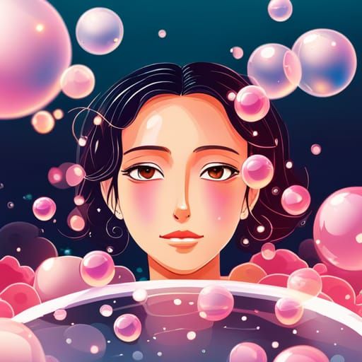 Pink bubbles AI Generated Artwork NightCafe Creator