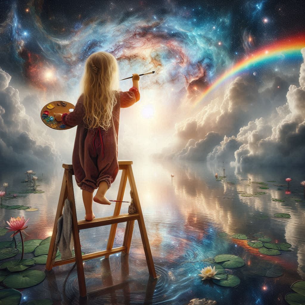 At my 4, I believed that if I paint a Rainbow in the Sky, I ...