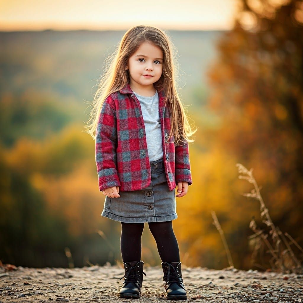 Autumn Girl in Red Plaid Captured in Cinematic Style