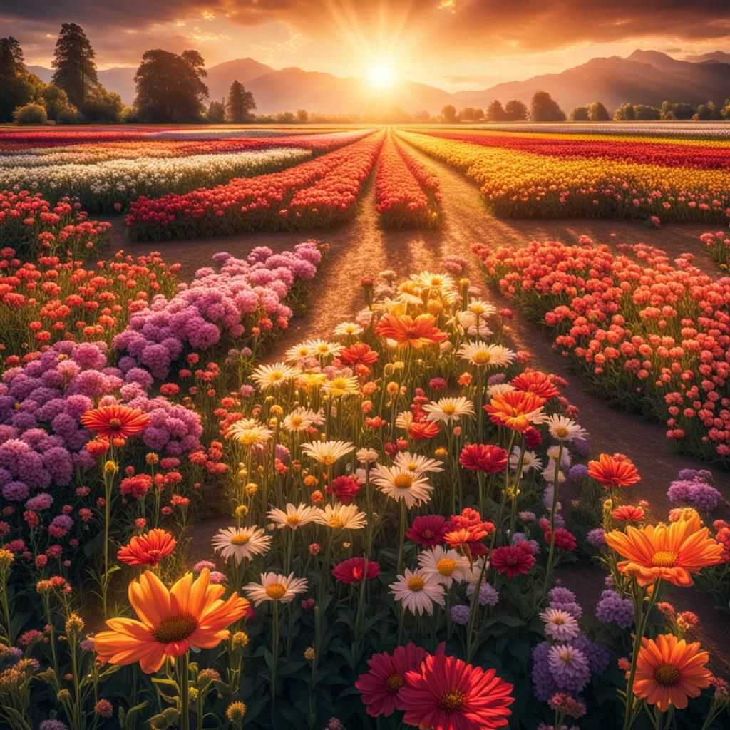 Vibrant  flower fields  by @Jaxson King