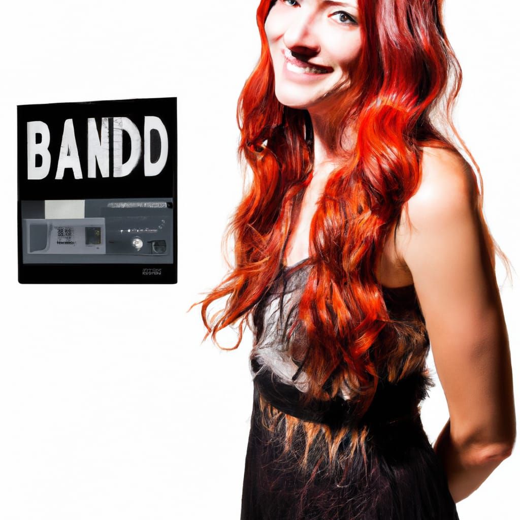 Pretty redhead girl buying an album on bandcamp AI Generated Artwork