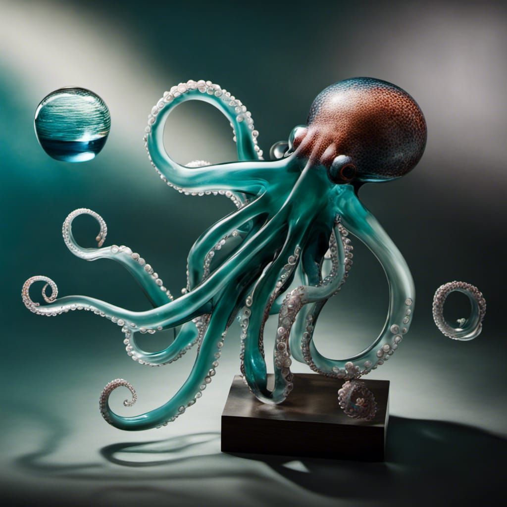 a blown glass octopus sculpture  by @Mallory Reese