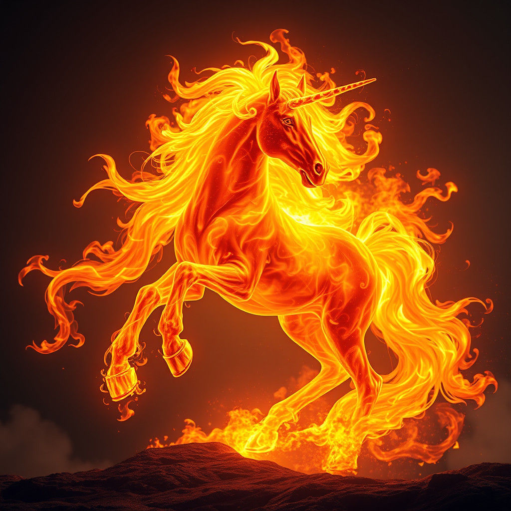 Fire unicorn  by @AshbAmy