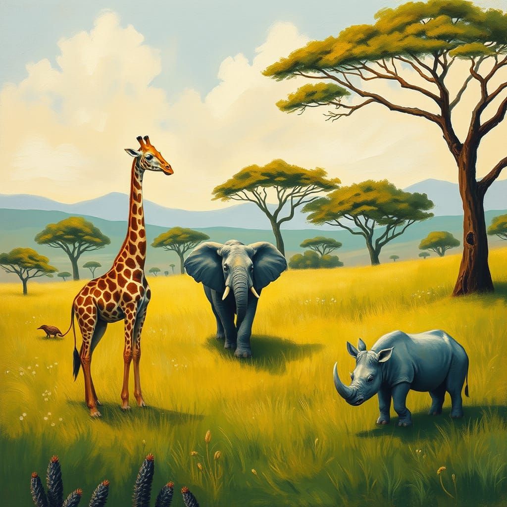 Surreal Savannah Dreamscape in Vibrant Colors