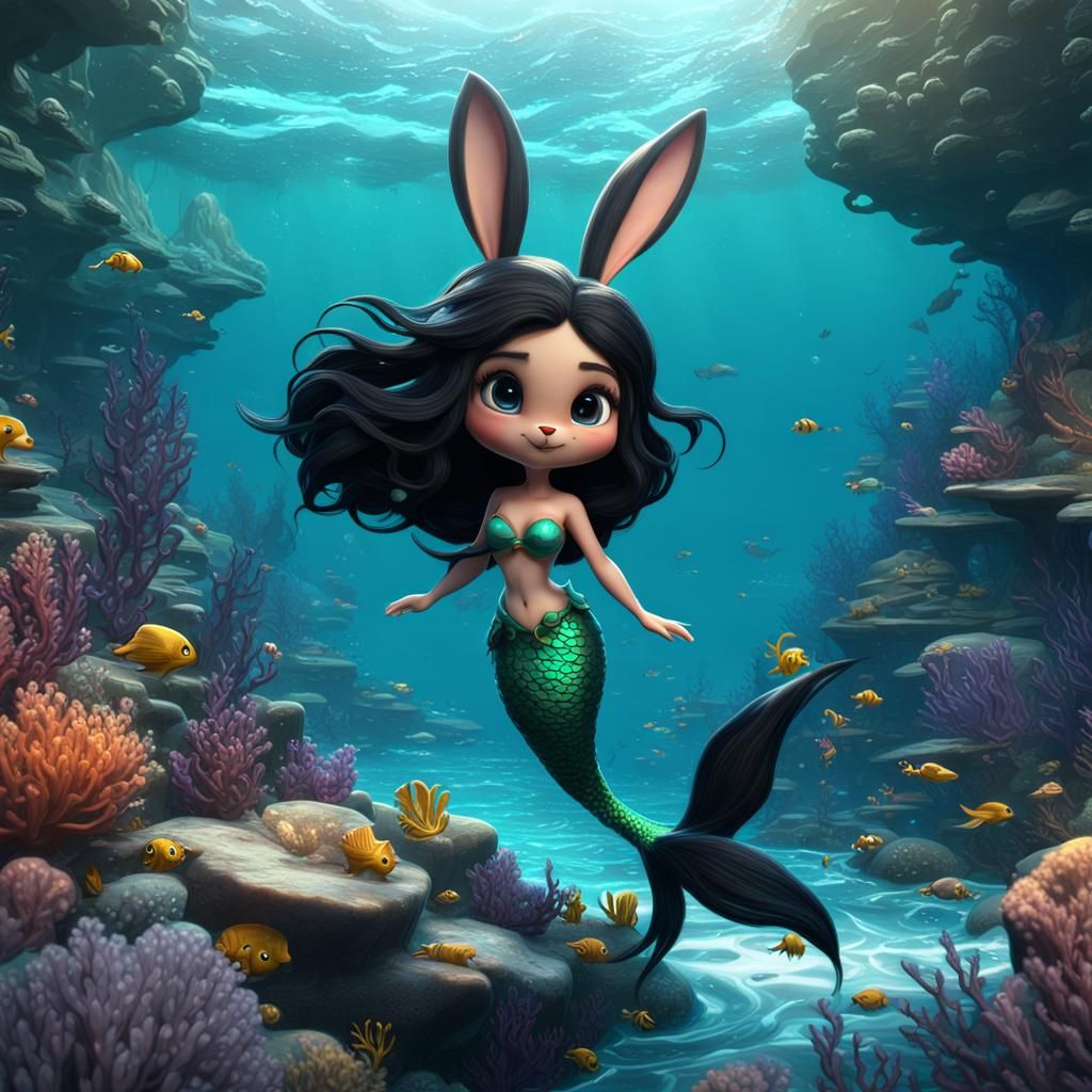 Rabbit Mermaid - AI Generated Artwork - NightCafe Creator